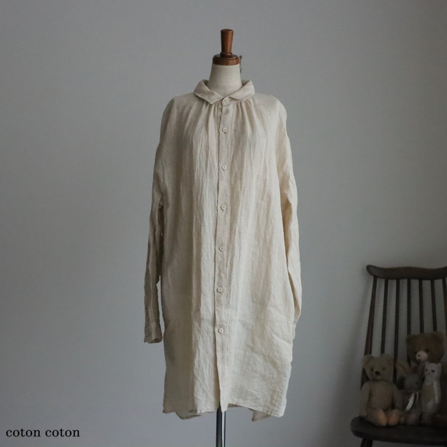 13130115　Vlas Blomme Washed Linen ギャザーチュニック ２色