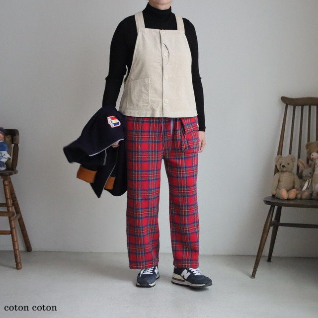 53JK62　快晴堂 HAYATE　TOPベージュのコール天 オーバーオールベスト