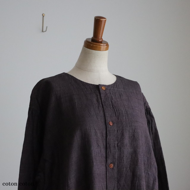 13220095　Vlas Blomme  Linen Rayon Vintage Check 2Wayドレス