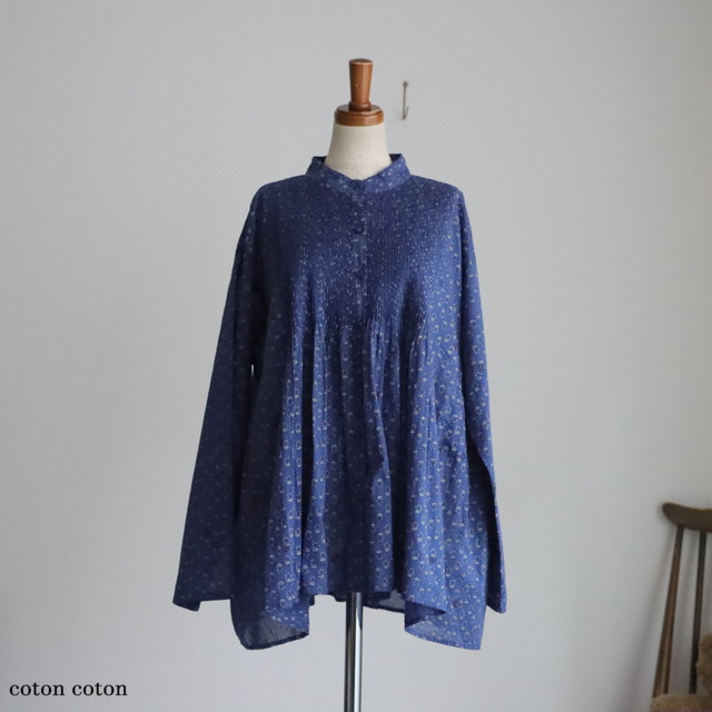 NMDS26251 maison de soil  NMDS26241 80s ORGANIC COTTON VOILE CREW-NECK PULLOVER HALF/SLEEVE SHIRT WITH MINI PINTUCK