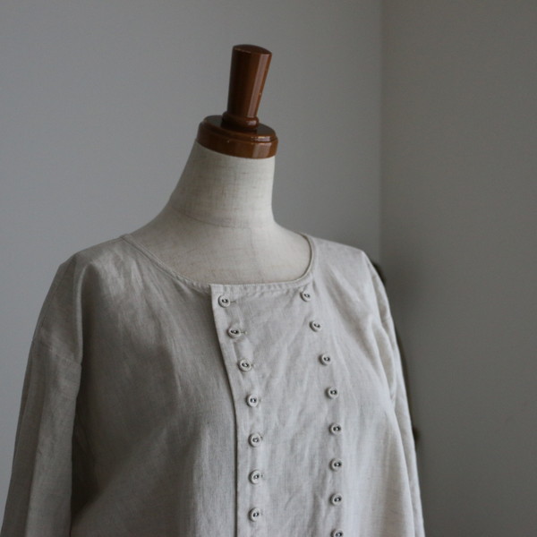 Vc1871 Veritecoeur コットンリネンラップボタンワンピース Kinari