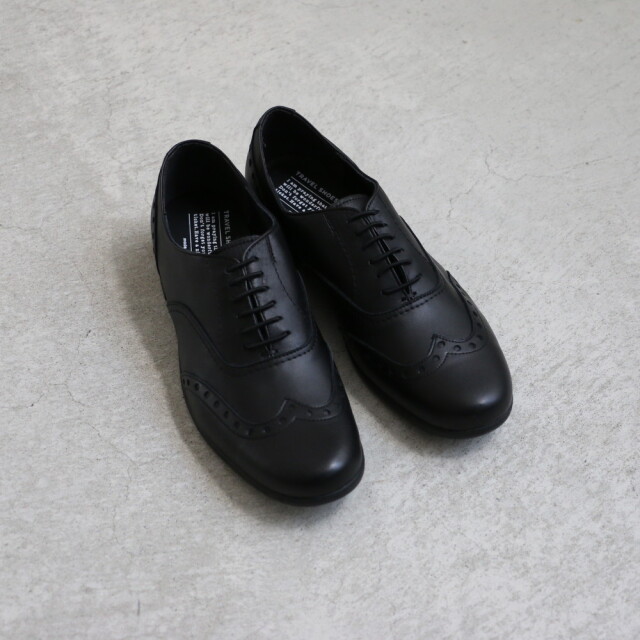 TR-004 chausser TRAVEL SHOES ウィングチップ　BLACK