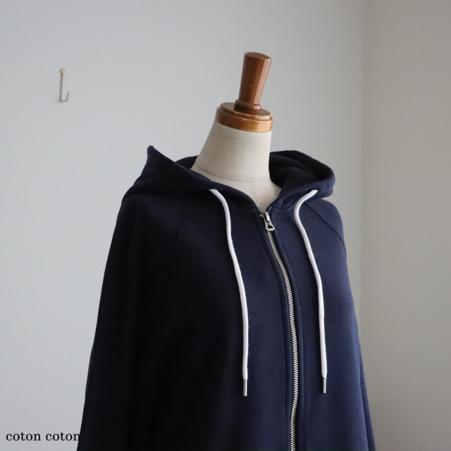 TS21CT070 TISSU ドレスコード裏毛 ダブルジップパーカー ネイビー