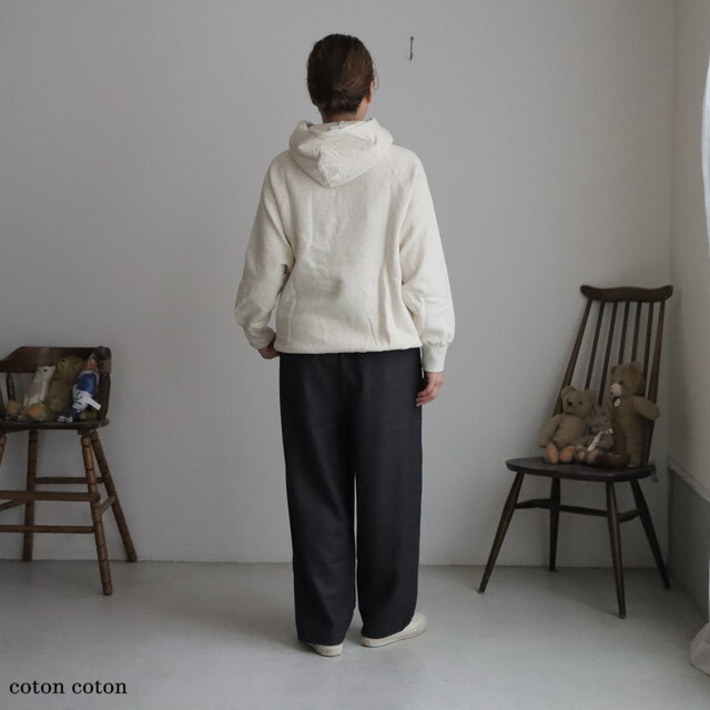 P90644 prit 30/10裏毛起毛 ラグランスリーブフードプルオーバー