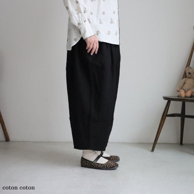 R320 Robe de PEAU CAMILLE ウールタックパンツ