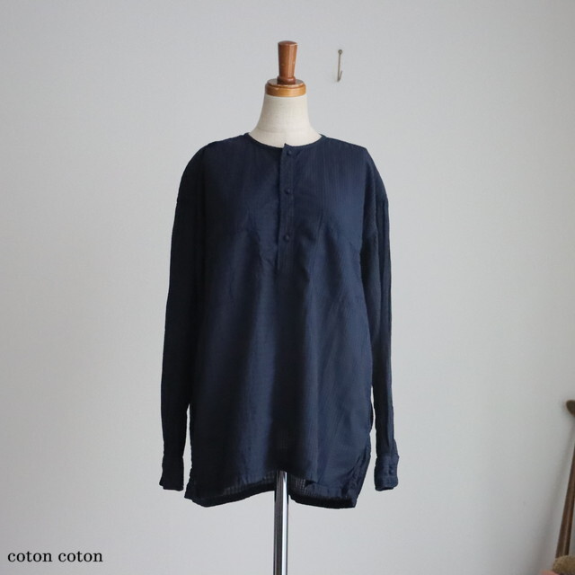 MDSH2601BD maison de soil 80s ORGANIC COTTON OVERDYE PULLOVER SHIRT ２色