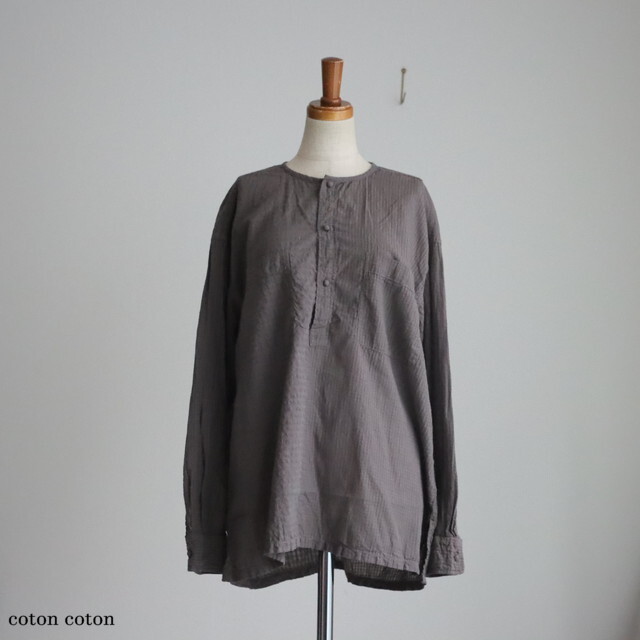 MDSH2601BD maison de soil 80s ORGANIC COTTON OVERDYE PULLOVER SHIRT ２色
