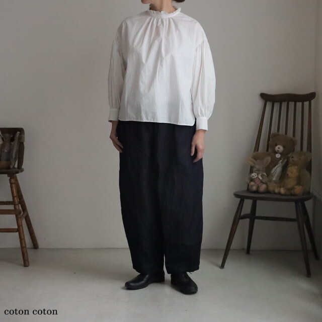 G1144 Gauze# タイニーフリルブラウス 2色