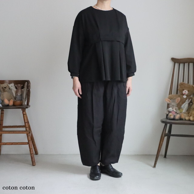 UT507SS84 Utilite  タック切替プルオーバー　クロ