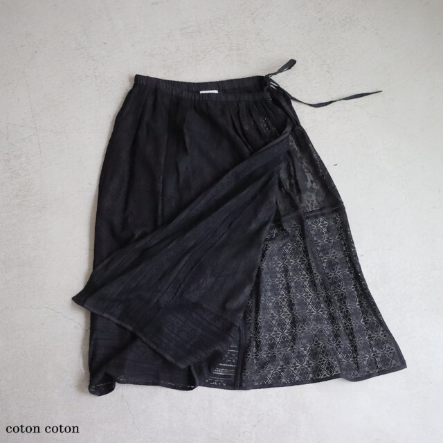 yushokobayashi パッチワークスカート 1701SK004251 yuni indiaパッチワークレースレイヤードスカート