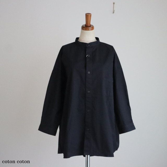 P81531 prit　綾ダンプ7分袖スタンドカラーシャツ　