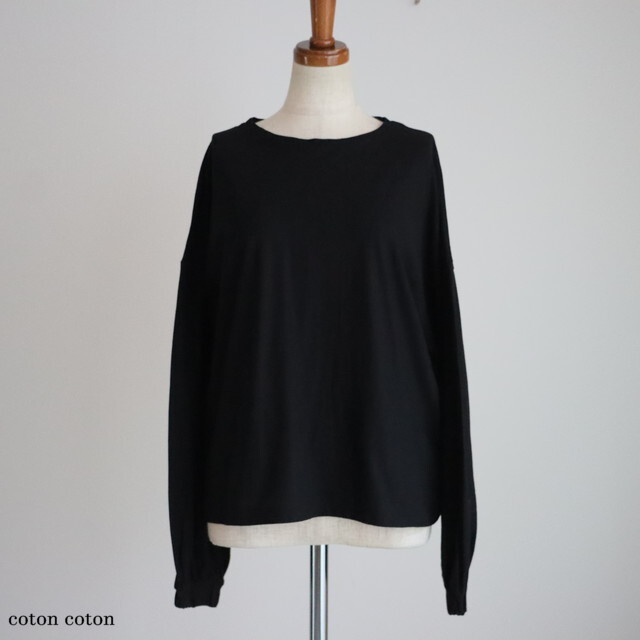G1038　Gauze# パフスリーブプルオーバー　BLACK