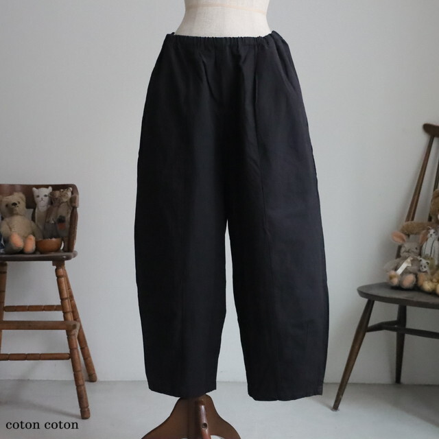 G942 Gauze# ドライコットンチャーリーパンツ BLACK