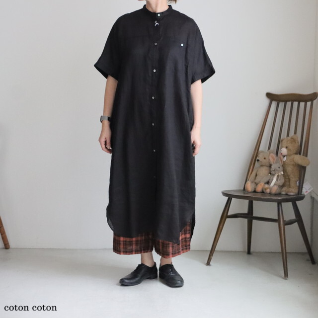 1701OP029251　yuni  ウォッシュリネン ワンピース