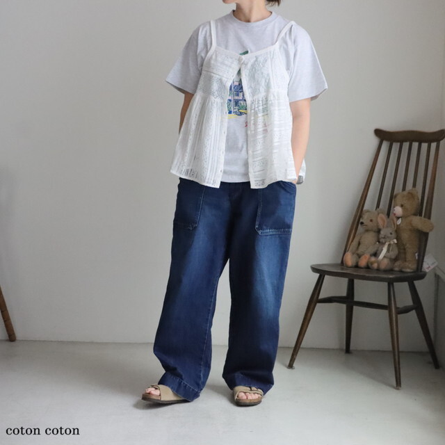 1701BL034251 yuni  indiaパッチワークレース キャミビスチェ　
