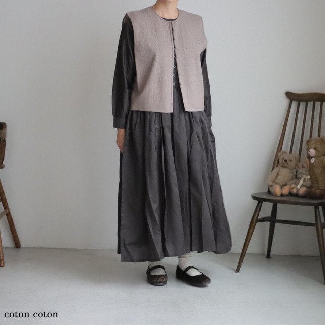 NMDS25602  maison desoil BOILED WOOL PLAIN EMB BOLERO 2色