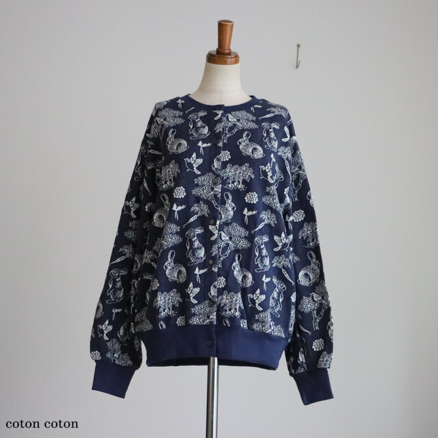 02FS079075 marble SUD carrot yard カーディガン　NAVY