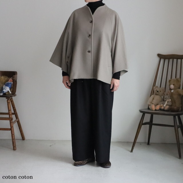 UT504AW72  Utilite  ウールポンチョコート　２色