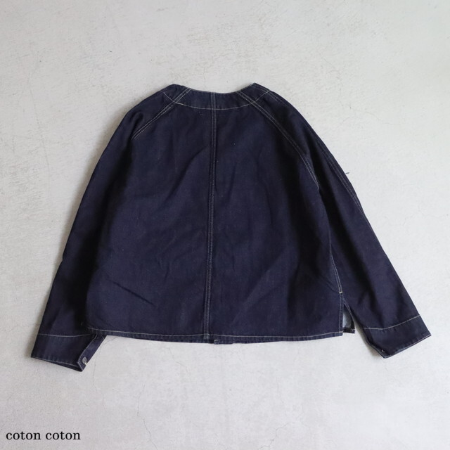 ST186 Veritecoeur ノーカラーデニムカバーオール