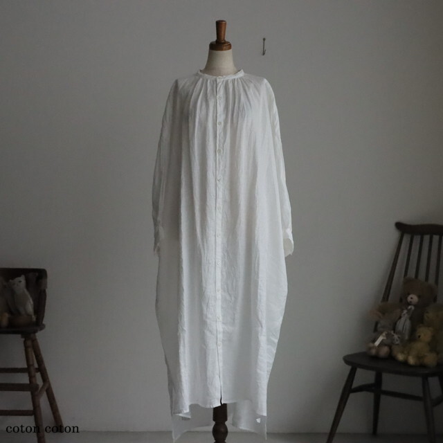 UT171OP002 UNIVERSAL TISSU フレンチリネンシャツドレス