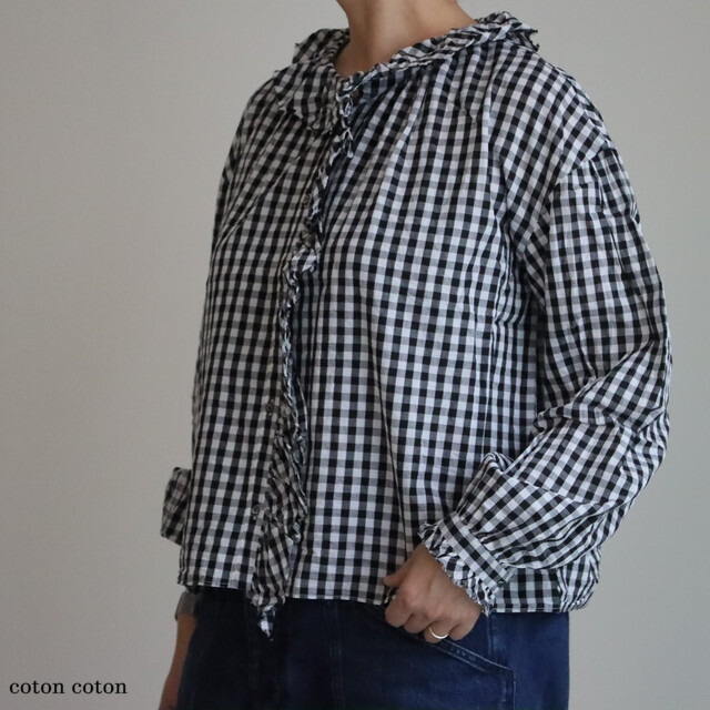 LTD123  Veritecoeur 　フリルブラウス　2色