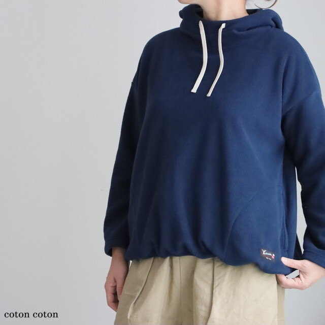 53C14　快晴堂　Girl's軽く暖かいフリースのインナー裾コードパーカー 　4色