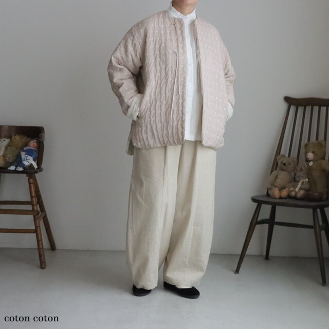 6301JK005252 qiri flower dot quilt jacquard オーバージャケット 2色