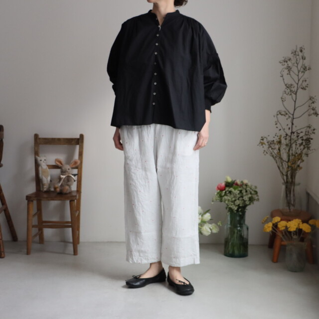 G795 Gauze ドットリネンアトリエショートパンツ 2色