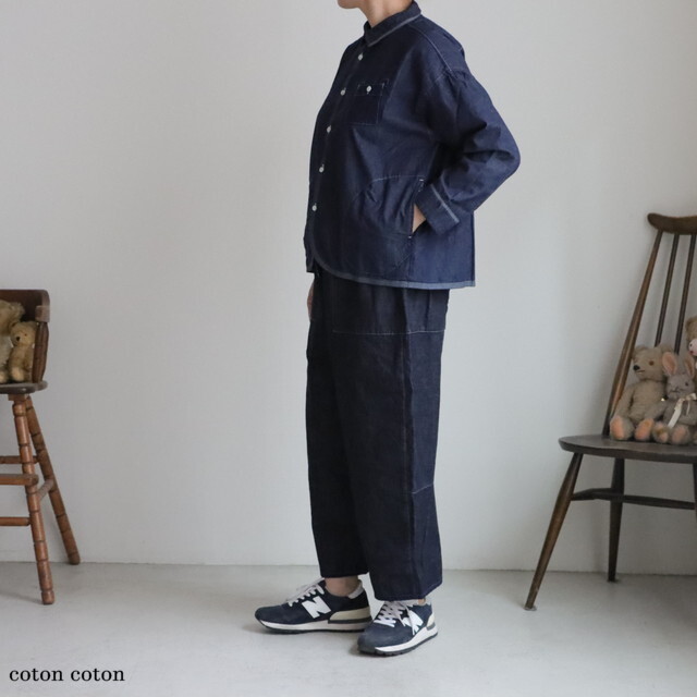 53S17 快晴堂 Girl'sデュアルシーズンデニム 羽織カバーシャツ