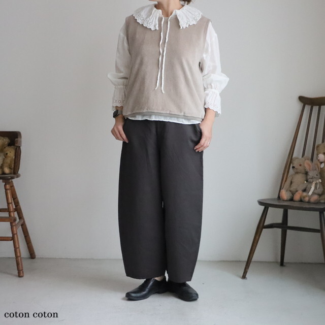 LA406　LABORATORY　ニットコーデュロイ2WAYベスト　3色