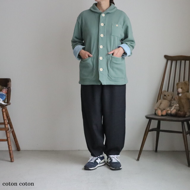 53JK58 快晴堂 HAYATE 軽く暖かいフリースのアウターマリネ丸衿ジャケット 3色