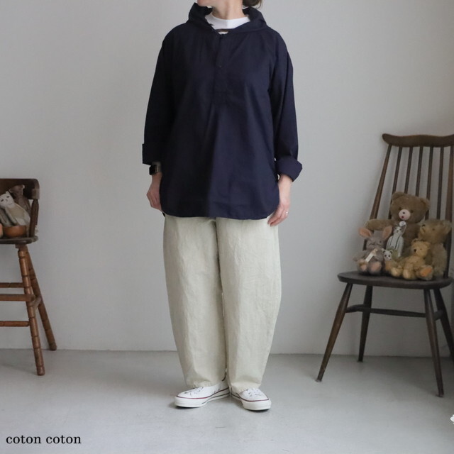 INHT2604CP HTS 60s COTTON POPLIN OVERDYE HOODED PULLOVER SHIRT