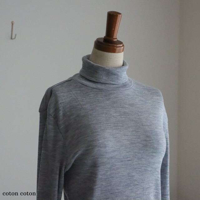 P90632 prit ウールリブ タートルネック 3色