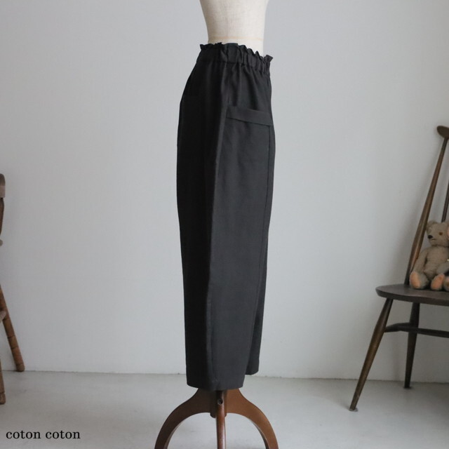 PT64 MAGALI コットンリネンアンティークキャンバスフラップパンツ