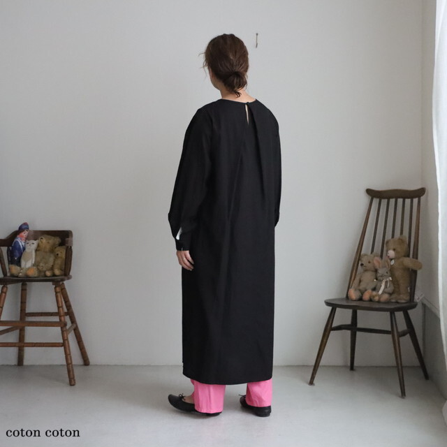 1701OP003252 yuni recycled cotton tuck ワンピース