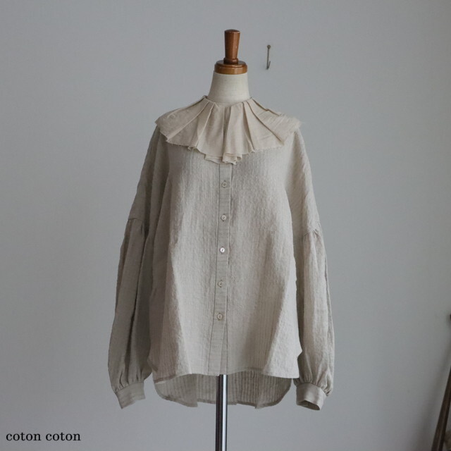 magali リネンブラウス MAGALI ストライプリネン アンティークカラー ブラウス ｜くらす