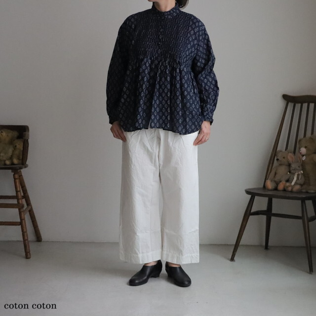 G898　Gauze# 　ドライコットンアトリエパンツ WHITE