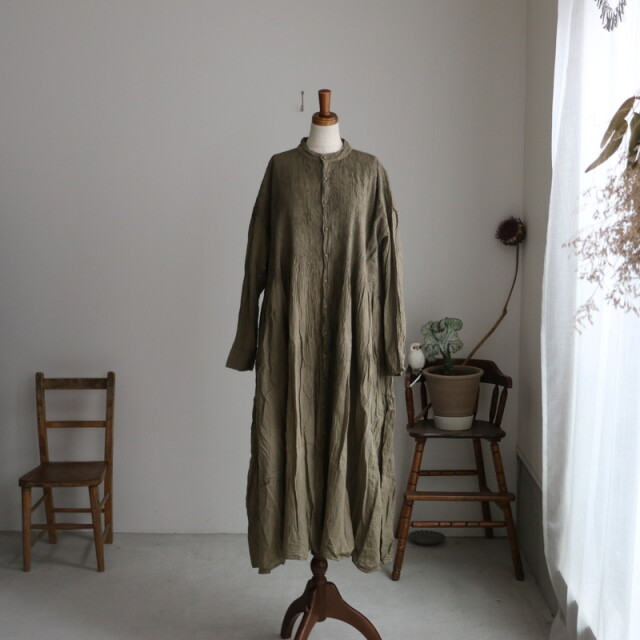 Nmds211 Maison De Soil Banded Shirt Dress With Mini Pintuck 2色