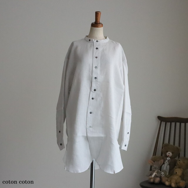 底値　Vlas Blomme定番 長袖チュニックシャツ アイボリー F 13109036 vlas blomme KL Heritage 60 チュニックシャツ