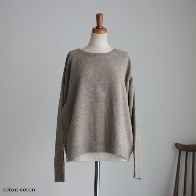GNSL20511 SOIL 12GG 1PLY PLAIN STITCH WOOL/NYLON 2WAY PULLOVER 2色