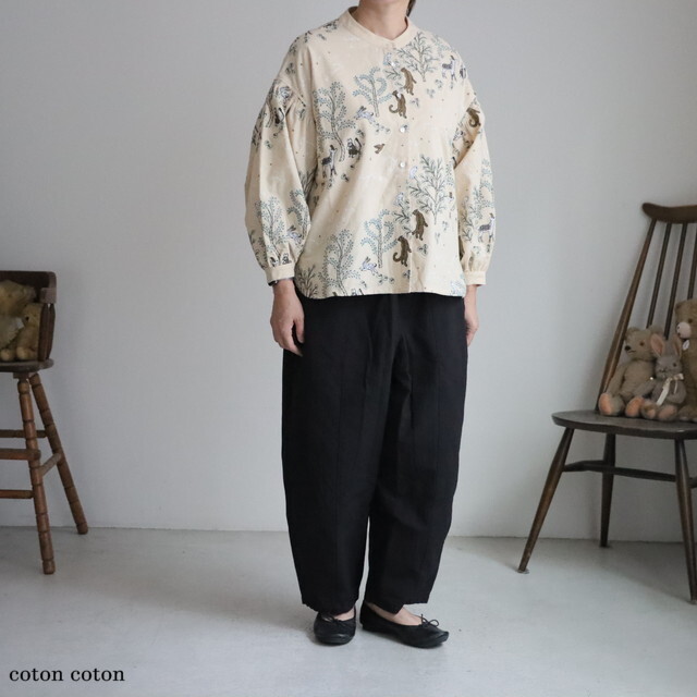 05FF074001 marble SUD starry forest ソデシャーリングブラウス　IVORY