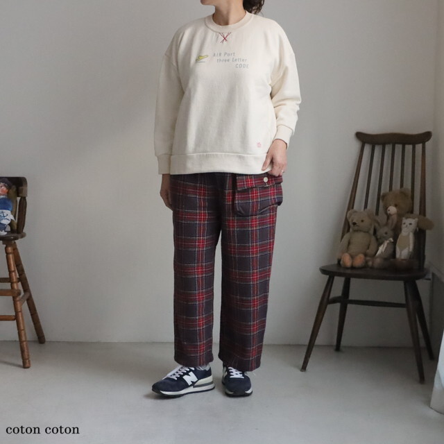 53C120　快晴堂　裏起毛ロゴGirl'sトレーナー B柄 エアポート サイズ3+ 　3色