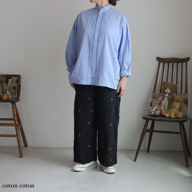 VC2818　veritecoeur ピンタックシャンブレーシャツ 3色