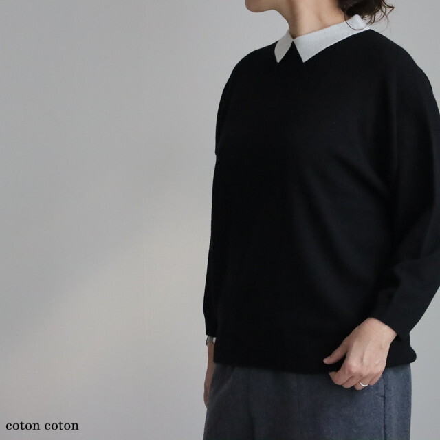 SD504AWK11 STAMP AND DIARY ウールカシミヤ 襟付プルオーバー