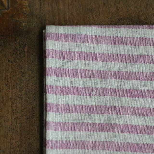 Lkc001 38 Fog Linen Work リネンキッチンクロス ピンクベージュストライプ 普通地