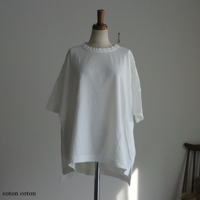 P92629 prit  30/1リサイクルムラ糸天竺 5分袖ワイドTシャツ　