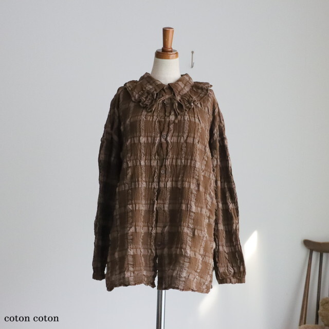 VC2825　veritecoeur 　Favorite チェックブラウス　 2色