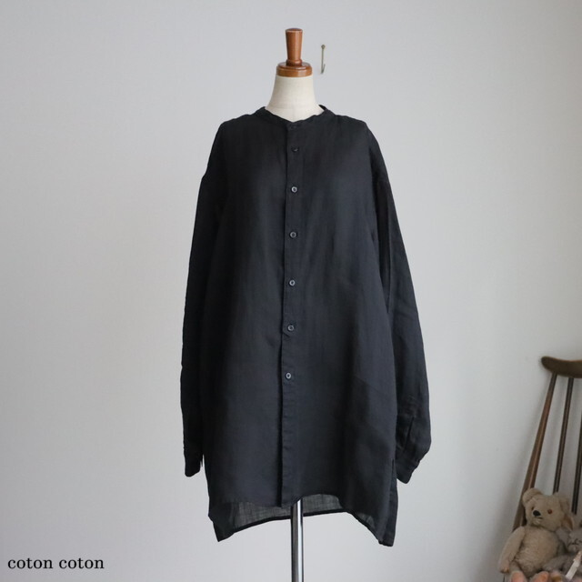 63112075　n.VB  120/1 Ramie Twill LONG SHIRT 2色