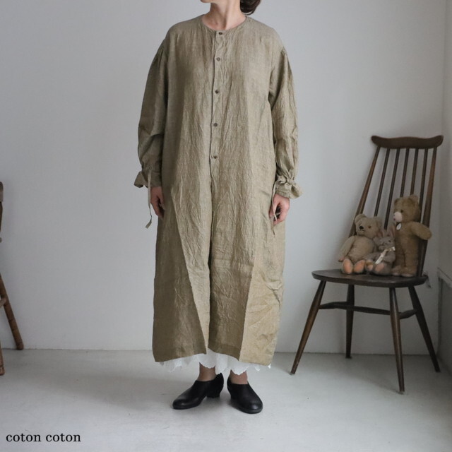 13220095　Vlas Blomme  Linen Rayon Vintage Check 2Wayドレス   2色