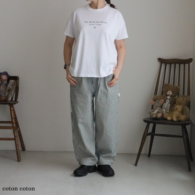 61C115　快晴堂　半袖Girl'sTシャツWIDE FIT  Around the World 　C柄　 2色